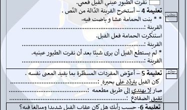 امتحان السداسي الثاني قراءة السنة الرابعة