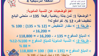 قواعد الرياضيات السنة السادسة ابتدائي