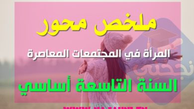 تلخيص محور المرأة 9 أساسي