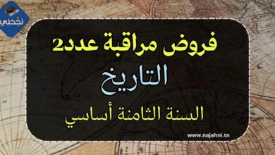 فروض مراقبة عدد 2 في التاريخ للسنة 8 أساسي
