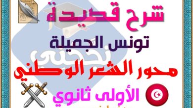 شرح قصيدة تونس الجميلة