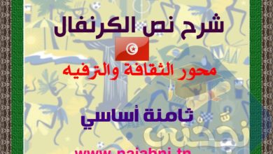 شرح نص الكرنفال 8 اساسي