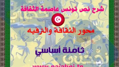 شرح نص تونس عاصمة الثقافة