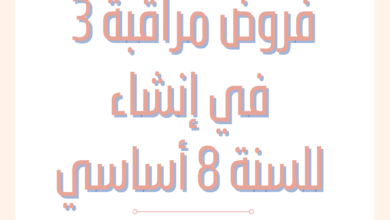 فروض مراقبة عدد 3 في إنشاء للسنة 8 أساسي