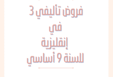 إمتحانات و إختبارات تأليفية عدد 3 للثلاثي الثالث في انقليزية للسنة السنة التاسعة أساسي