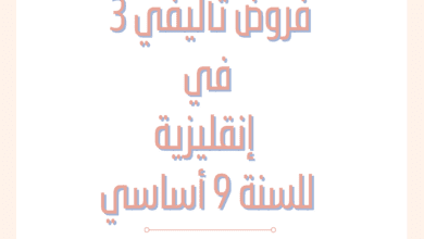 إمتحانات و إختبارات تأليفية عدد 3 للثلاثي الثالث في انقليزية للسنة السنة التاسعة أساسي