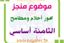 موضوع إنشاء محور أحلام ومطامح - 8 أساسي