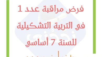 فروض مراقبة عدد 1 في التربية التشكيلية للسنة 7 أساسي