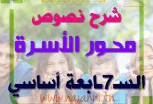 شرح نصوص محور الاسرة 7 اساسي