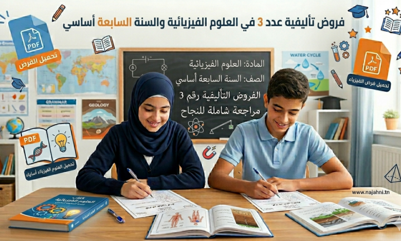 فروض تأليفية عدد 3 في العلوم الفيزيائية 7 أساسي