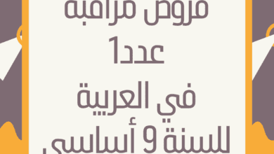 إمتحانات و إختبارات مراقبة عدد 1 للثلاثي الأول في العربية للسنة التاسعة أساسي