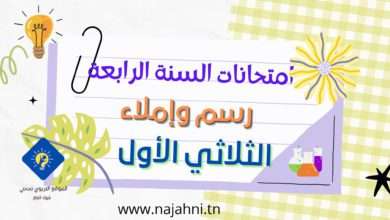 تقييمات رسم وإملاء السنة الرابعة