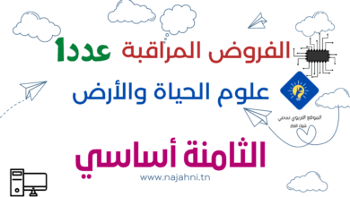 فروض مراقبة عدد 1 في علوم الحياة و الأرض للسنة الثامنة أساسي