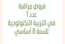 فروض مراقبة في التربية التكنولوجية للسنة 8 أساسي