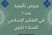 فروض تأليفية عدد 1 في التفكير الإسلامي للسنة الأولى ثانوي