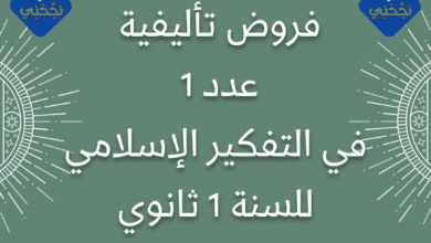 فروض تأليفية عدد 1 في التفكير الإسلامي للسنة الأولى ثانوي