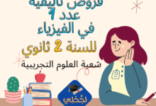 إمتحانات و إختبارات تأليفية عدد 1 للثلاثي الأول في الفيزياء للسنة 2 ثانوي شعبة العلوم