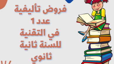 إمتحانات و إختبارات تأليفية عدد 1 للثلاثي الأول في التقنية للسنة 2 ثانوي شعبة العلوم التجريبية