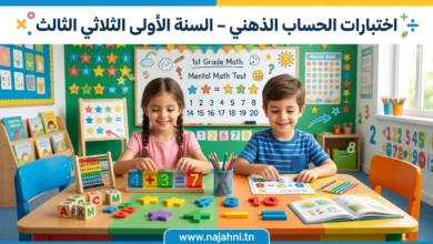 امتحانات حساب ذهني سنة أولى الثلاثي الثالث مع الاصلاح