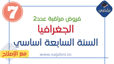 فروض المراقبة عدد2 في الجغرافيا سنة 7 اساسي