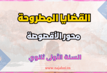 القضايا المطروحة في محور الأقصوصة