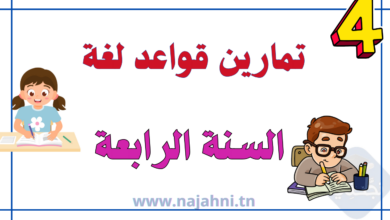 تمارين قواعد اللغة 4 ابتدائي