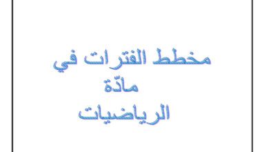 تخطيط الرياضيات السنة السادسة ابتدائي