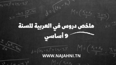 ملخص دروس في العربية للسنة 9 أساسي