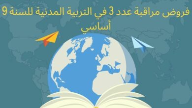 إمتحانات و إختبارات مراقبة عدد 3 للثلاثي ثالث في التربية المدنية للسنة التاسعة أساسي