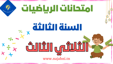 تقييمات الرياضيات السنة الثالثة الثلاثي الثالث