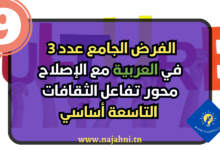 الفرض الجامع عدد 3 في العربية مع الإصلاح للسنة التاسعة أساسي