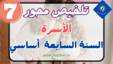 تلخيص محور الأسرة سنة 7 أساسي