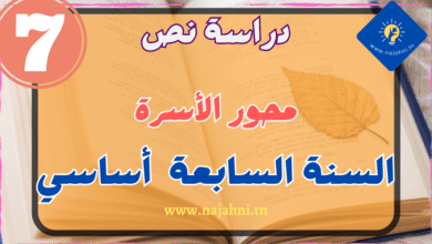 دراسة نص محور الاسرة 7 اساسي