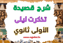 شرح نص تذكرت ليلى