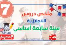 تلخيص دروس الأنجليزية السنة السابعة