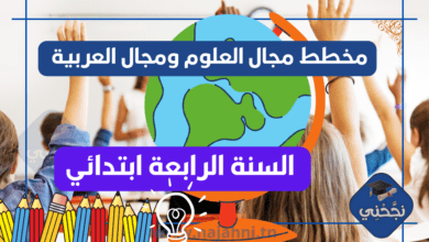 مخطط مجال العلوم ومجال العربية السنة الرابعة