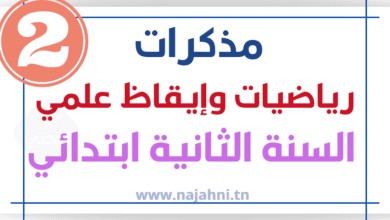 مذكرات رياضيات وإيقاظ علمي السنة الثانية ابتدائي