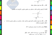 درس الزوايا الحاصلة بين مستقيمين متوازيين ومستقيم قاطع لهما