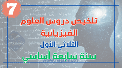 ملخص دروس العلوم الفيزيائية الثلاثي الأول 7 أساسي