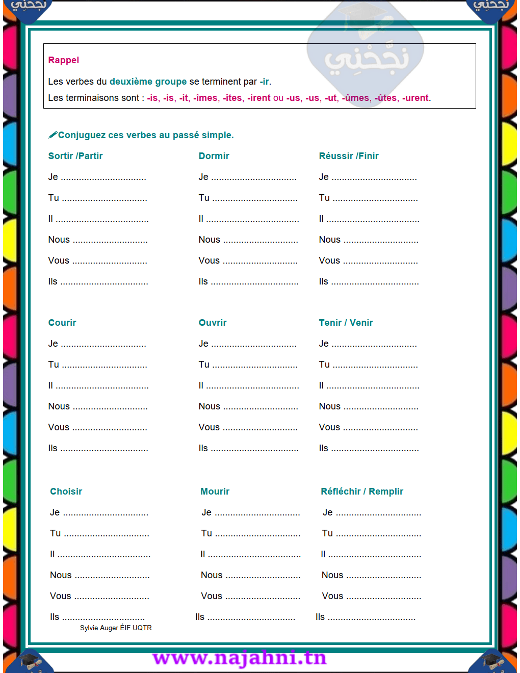 le passé simple: exercices + correction