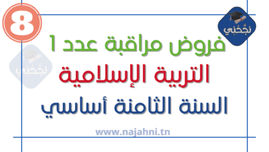 فرض مراقبة عدد1 التربية الإسلامية 8 اساسي