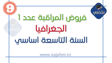 فروض مراقبة عدد 1 في مادة الجغرافيا 9