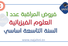 فروض المراقبة عدد1 العلوم الفيزيائية 9 اساسي