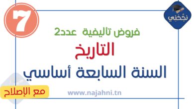 فروض تأليفية عدد2 التاريخ 7 أساسي الثلاثي الثاني