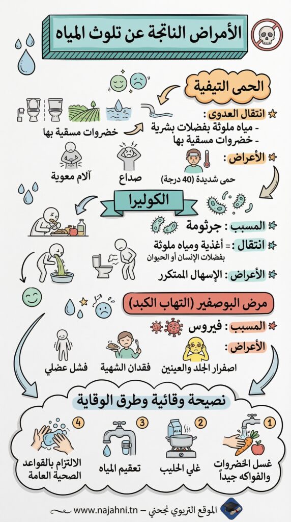 الأمراض الناتحة عن تلوث المياه