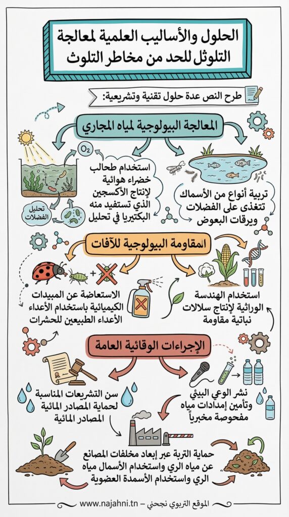 الحلول والاسابيب لمعالجة التلوث للحد من مخاطر التلوث