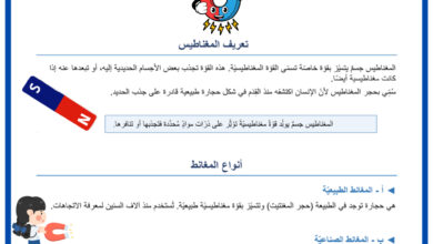 بحث حول المغناطيس - سنة سادسة