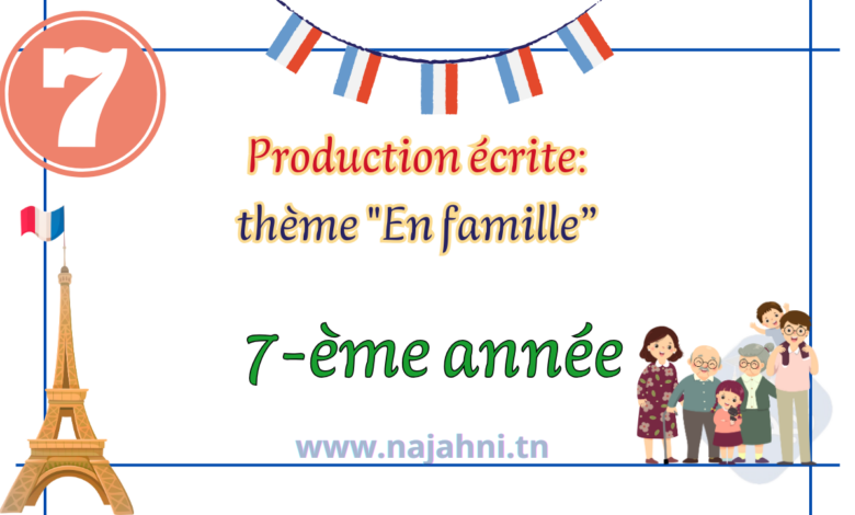 Expression écrite 7ème année base module 1 en famille