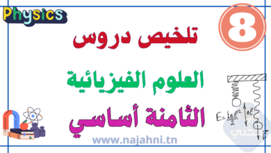 ملخصات العلوم الفيزيائية سنة ثامنة أساسي