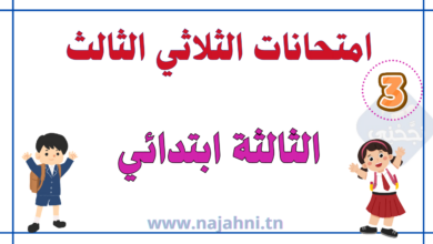 امتحانات السنة الثالثة الثلاثي الثالث